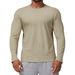 KOOSSOASIS Men's Skin-Friendly Breathable Sports Casual Long-Sleeve T-Shirt For Yoga Outdoor Basic Crew Neck Top 1186_desvips.com