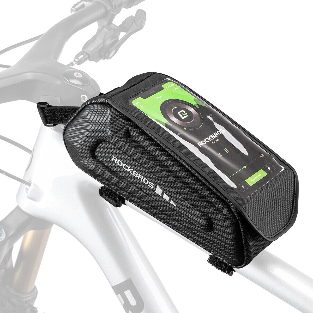 ROCKBROS Bicycle Bag, 1.7L Handlebar Bag or Frame Bag, suitable for phones up to 6.8 inches_desvips.com