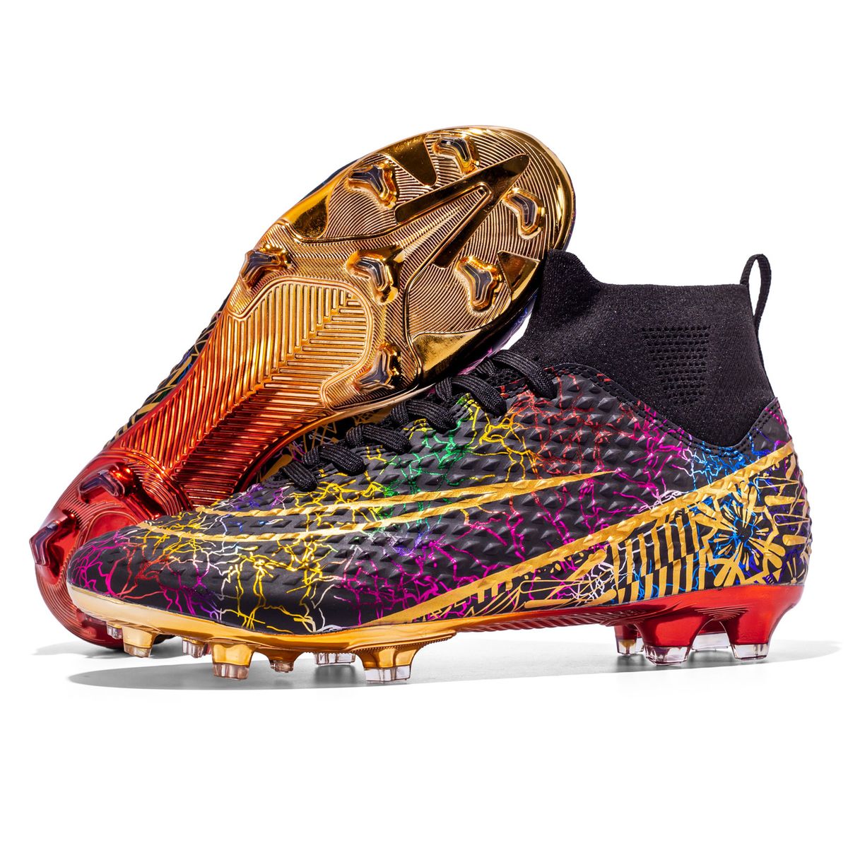 Men's High Top Football Boots Professional Training Shoes with Long Studs And Split Studs for Campus Sports New Style_desvips.com
