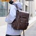 HOMEFISH Men Backpack PU Leather Bagpack Large Laptop Backpacks Male Mochilas Black Schoolbag For Teenagers Boys Brown_desvips.com