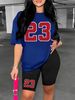 Women's Clothing Solid color all match digital printing two piece short sleeved shorts loose casual spring and summer_desvips.com