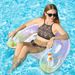 Glitter U-ink Seat Floating Row Inflatable Water Thickened Rainbow Ride Recliner And Hammock Sofa_desvips.com