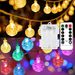 Mocalido 40ft Globe String Lights With 80 LEDs, Battery Operated, Remote Control, Warm White And Multicolor, Waterproof For Outdoor And Indoor Use, Ca_desvips.com