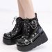 2025 New Gothic Style Platform Vampire-Cosplay Women Mid-calf Boots Spring Wedges Comfy Women Motorcycle Boots For Women Shoes_desvips.com