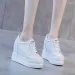 Casual Shoes Kasovki 11cm Genuine Leathe Women Platfom Wedge High Heels White Black Sneakes Chunky Hidden Heel_desvips.com
