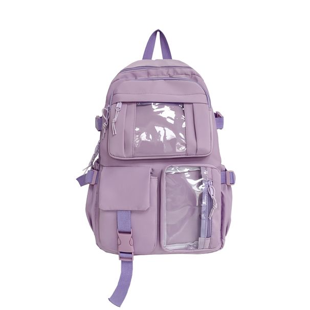 New Cute Nylon Suitable For Young Girls, Female Students, And Ladies, Multi-Pocket Student Backpack_desvips.com