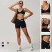 8843 Yoga Set Women Two Pieces Bralette Gym Tracksuits Bra Fiess Shorts Fared Pant Workout Sports Clothes_desvips.com