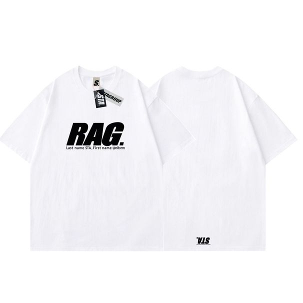 Summer STA National Trend RAG Print Series Pure Cotton Short Sleeve Round Neck Loose Casual Unisex Couple T-Shirt Ins_desvips.com