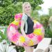 Eco-Friendly PVC Adult Swim Ring - Thickened Backrest With Leaf Design (Dual-Color Underarm Float For Water Relaxation Outdoor Floating)_desvips.com