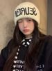 Letter Black For Women Winter New Warm Knitted Ear Protection Cold Korean Style Slouchy Hat Versatile Trendy_desvips.com