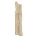 Women's Commuter Fashion Khaki Off-shoulder Cotton and Linen Vest Trousers Two-piece Set _desvips.com