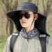Men's Wide Brim Fishing Hat With Neck Flap - UPF 50+ Sun Protection & Breathable Design For Summer Outdoor Activities_desvips.com