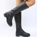 Retro Brown Knee High Large-sized Low Platform Long Autumn Pu Leather Zipper Womens Warm Boots 240911_desvips.com