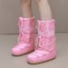 Warm Trendy 2025 Winter Ski Space Fashion Round Toe Mid-Calf Women's Snow Boots Thickened Moon Shoes_desvips.com