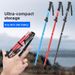 Ultra-light Aluminum Alloy Hiking Stick Folding Professional Outdoor Trekking Pole Five-section Anti-slip Climbing_desvips.com