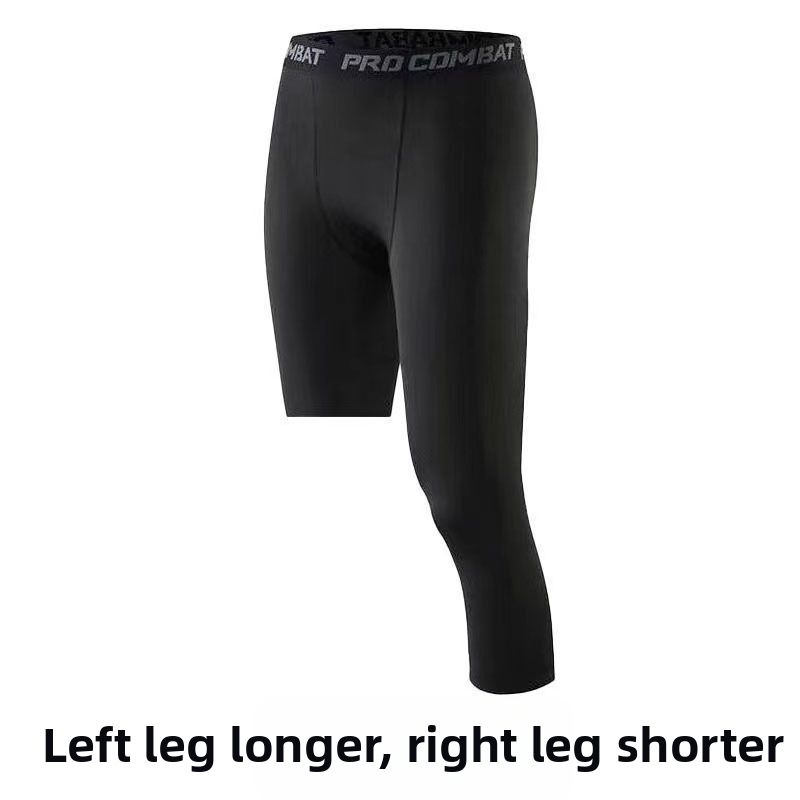 Men's Single Leg Basketball Tights Quick Drying Sports Training Pants Five Point Fitness Leggings Running Trendy Outdoor Clothing_desvips.com