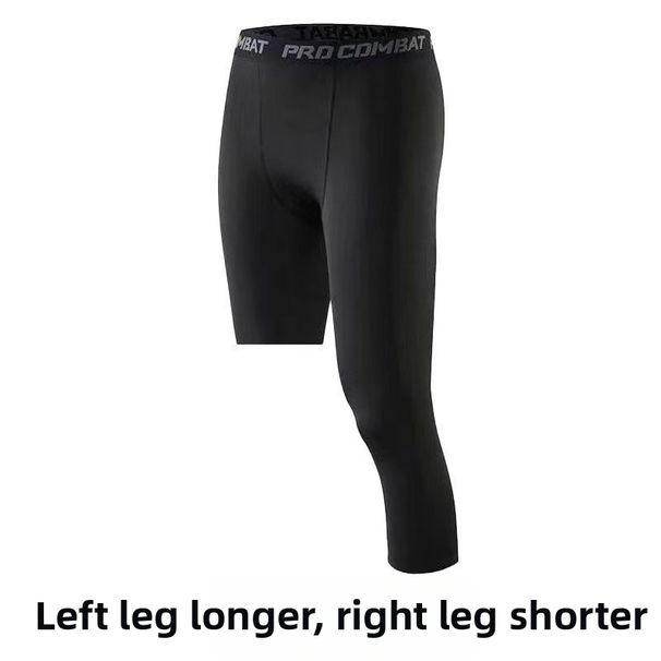 Men's Single Leg Basketball Tights Quick Drying Sports Training Pants Five Point Fitness Leggings Running Trendy Outdoor Clothing_desvips.com