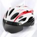 New Adult Magnetic Goggles Bicycle Helmet One Piece Bicycle Road Bike Helmet With Taillight_desvips.com
