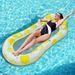 Outdoor Recreational Swimming Pool Floating Neck Backrest Water Lounge Chair New Printed Lemon Clip Net Adult Inflatable Floating Row_desvips.com