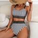 New Bikini Stripe Sexy Split Tank Top High Waist_desvips.com