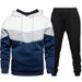 New Men's Sports Fashion Casual Winter Stitching Hooded Sweatshirt And Trousers Suit_desvips.com