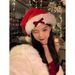 Internet Celebrity Photo Bowknot Hat Gift Red New Year Atmosphere Plush Christmas Decoration_desvips.com