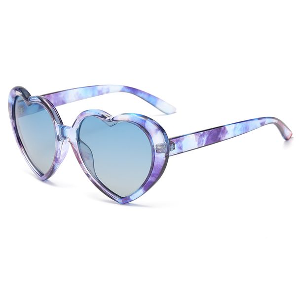 Cycling Fashion Polarized Fantasy Gradient Sunglasses Popular Peach Heart Eyeglasses Anti UV Sun Glasses Colorful Rainbow Design_desvips.com