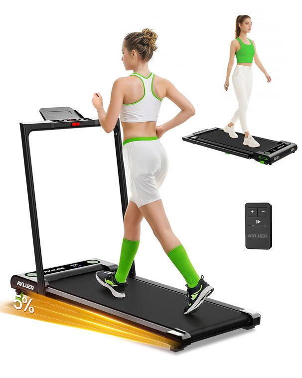 2-in-1 Folding Treadmill With LED Screen Electric Walking Pad For Home Gym Use Without Heart Rate Test_desvips.com
