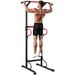Station De Musculation Multifonctions Barre De Traction Chaise Romaine Hauteur Réglable Acier Noir Rouge_desvips.com