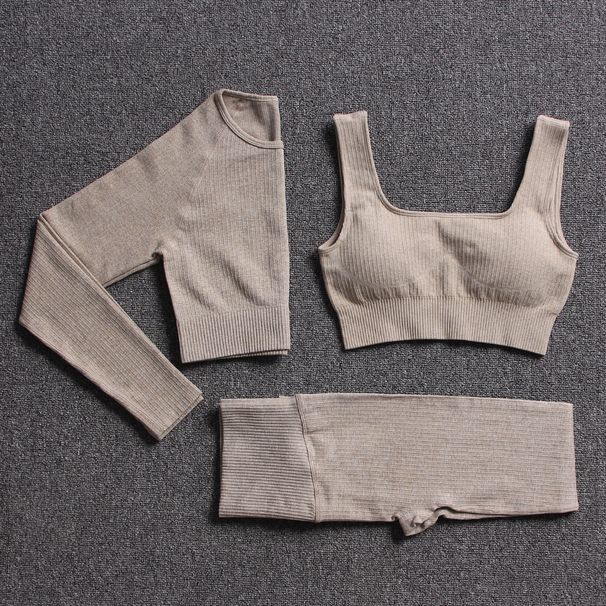 Women's Quick Drying Seamless Yoga Fitness Suit Autumn Winter European American Style Tight Fitting Hip Lifting Shorts_desvips.com