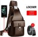 Men's Charging Chest With Wallet Fashion Casual Single Shoulder Leather Crossbody Waterproof Waist Bag_desvips.com