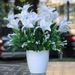 Lily Artificial Set For Dining Table And Living Room Decoration, Plastic Fake Flower Arrangement, Silk Bouquet Ornament,_desvips.com