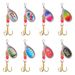 WEIHE-Metal Spoon Fishing Lures, Wobblers Spinner Bait, Sequins Lure, Feather Pesca Combo, 3.7g, 16Pcs_desvips.com