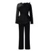 Women's Clothing long-sleeved temperament mesh stitching beading slimming banquet large size_desvips.com
