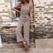 Printed fashion pants with straight tube leopard print jumpsuit_desvips.com