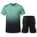 Men's Clothing Sportswear Suit Short Sleeved Summer Quick Drying Breathable T Shirt Morning Jogging Basketball Training Shorts Fitness Badminton Suit_desvips.com