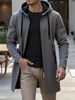 Spring Autumn Men's Hooded Longs Solid Kintting Cardigan Outwear Casual Male Coats Zipper Warm Streetwear Hoodies_desvips.com