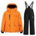 Children's Suit Set For Girls, Outdoor Fleece-Lined Thickened Waterproof Windproof Bos' Ski Jacket And Pants Gear_desvips.com