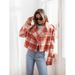 Women's Clothing New 2024 Fashion Suit Collar Plaid Printed Wool Coat_desvips.com