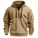 Spring Autumn Hoodie With Zipper And Multiple Pockets, Pullover Men's Sports Casual Jacket_desvips.com