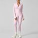 KEEPER Women's Long Sleeve Jumpsuit - Stretchy Yoga Bodysuit With Moisture-Wicking Fabric, Black & Pink, S-4XL_desvips.com