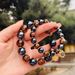Traditional Chinese blessing incense gray glass bracelets, ensuring peace, transporting blessings, attracting wealth, and clearing negative energy_desvips.com