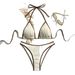 2026 European And American New Style Cross-border Sexy Fashion Solid Color Seaside Beach Bikini Two-piece Swimsuit_desvips.com
