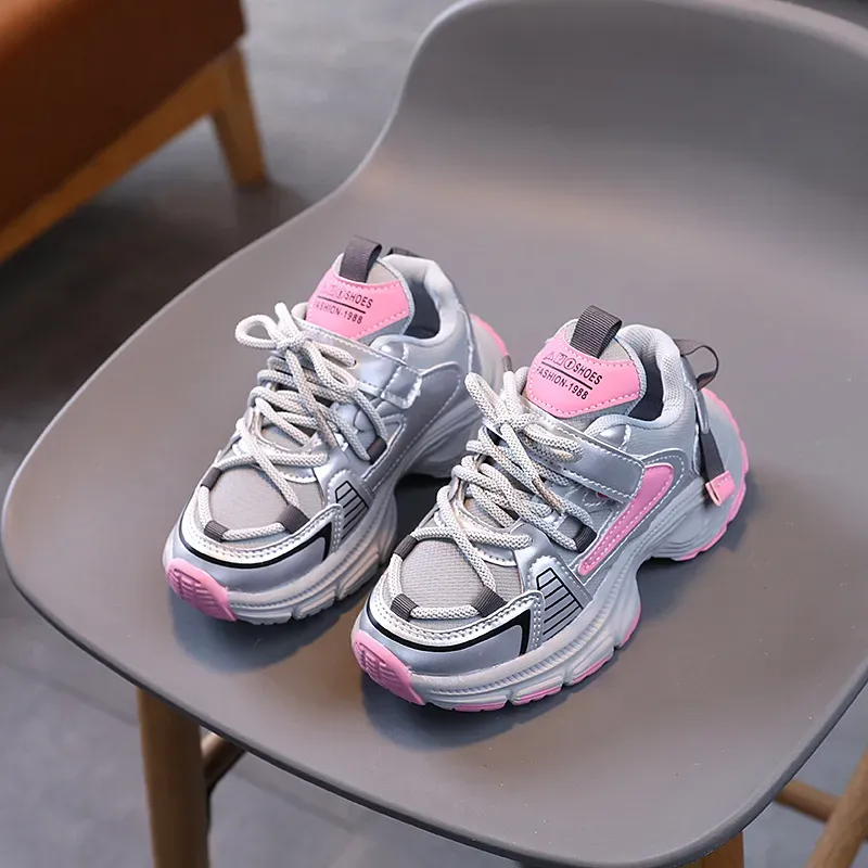 Children High Platform Sneakers Fashion Pink Green Girls Toddler Kids for Boys Thick Sole Sports Tennis Shoes Sizes 21 -_desvips.com
