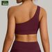 European And American New Style One-Shoulder Running Quick-Dry Shockproof Sports Bra Elastic Bare-Feel Yoga Vest_desvips.com