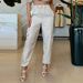 women's clothing fashion women's smooth satin half sved top and pants set two piece set_desvips.com