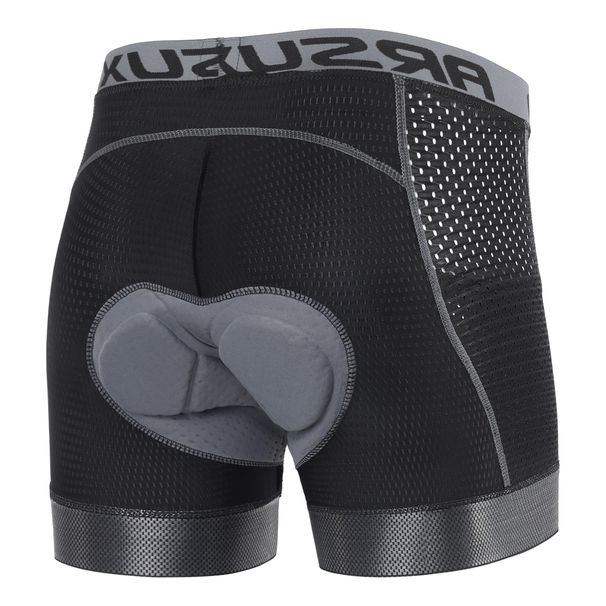 NOKO-ARSUXEO Men's Cycling Underwear Boxer Mesh Dry Breathable Moisture Wicking Shock-absorbing Silicone Seat Cushion_desvips.com