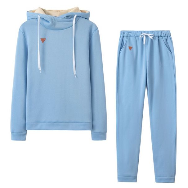 long sve short sweatshirt drawstring sweatpants women's hoodie set_desvips.com