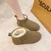 Snow Shoes Large Size Winter New Flat-bottomed Short Tube Northeast Cotton Shoes Men's Velvet Thickened Warm Snow Boots Women_desvips.com