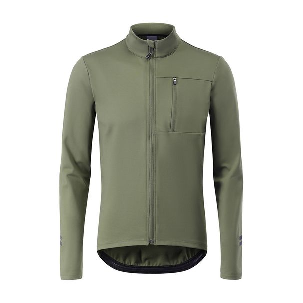 NOKO-ARSUXEO Cycling Clothes Autumn And Winter Warm Jacket Outdoor Sports Mountain Bike Road Bike Men's Jacket Top Military Green_desvips.com